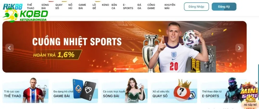 Rik88 với giao diện đẹp, sang trọng dễ sử dụng